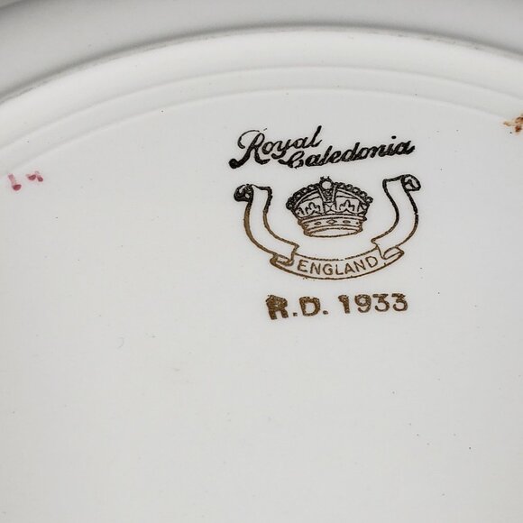 Vintage Royal Caledonia Square Plate Cobalt Blue RDY1,1933 England 9 1/4 inch - Picture 7 of 11